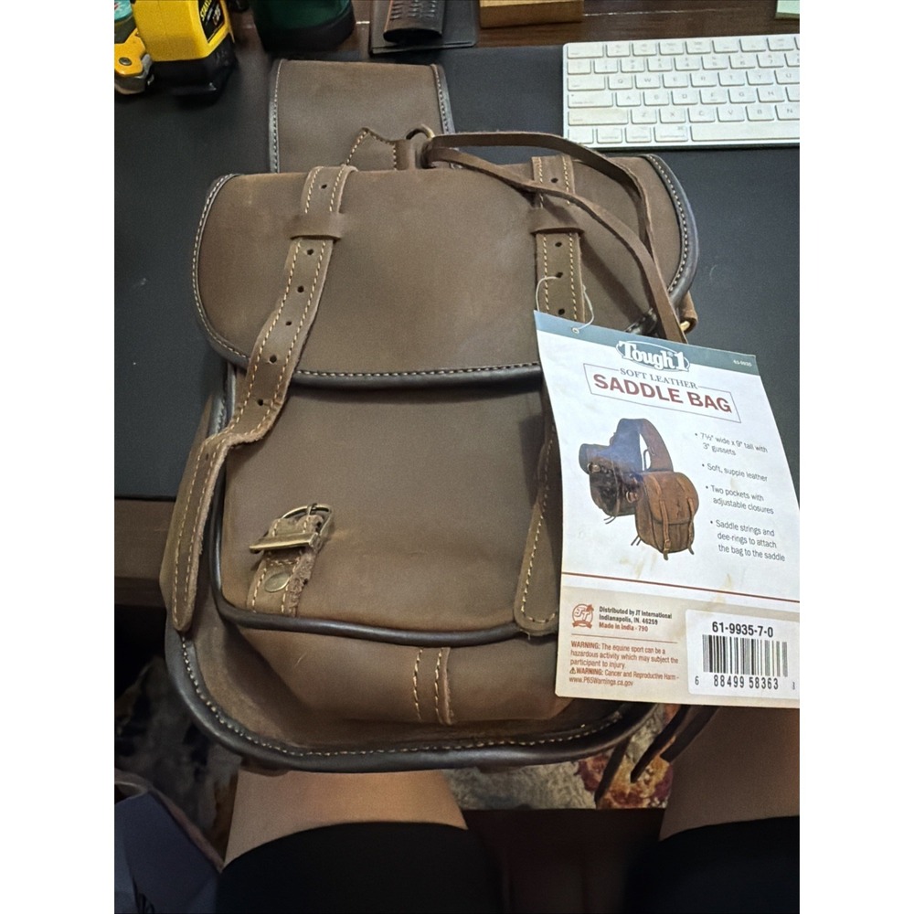 Tough1 Soft Leather Saddle Bag NWT 61-9935! NWT